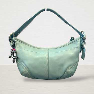 バッグ Vintage Coach Baguette Small Bag Blue Vintage coach handbag blue - Gem