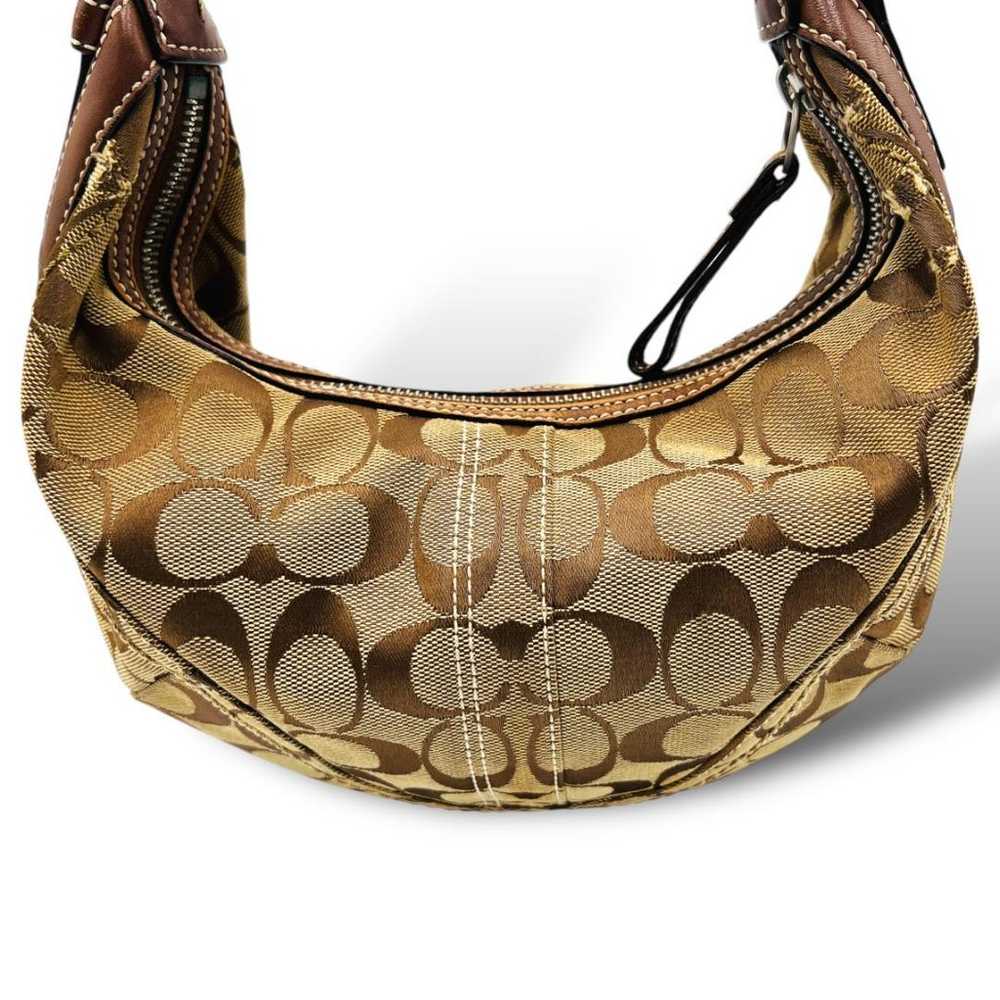 COACH Shoulder Bag Signature Leather Crescent Hal… - image 3