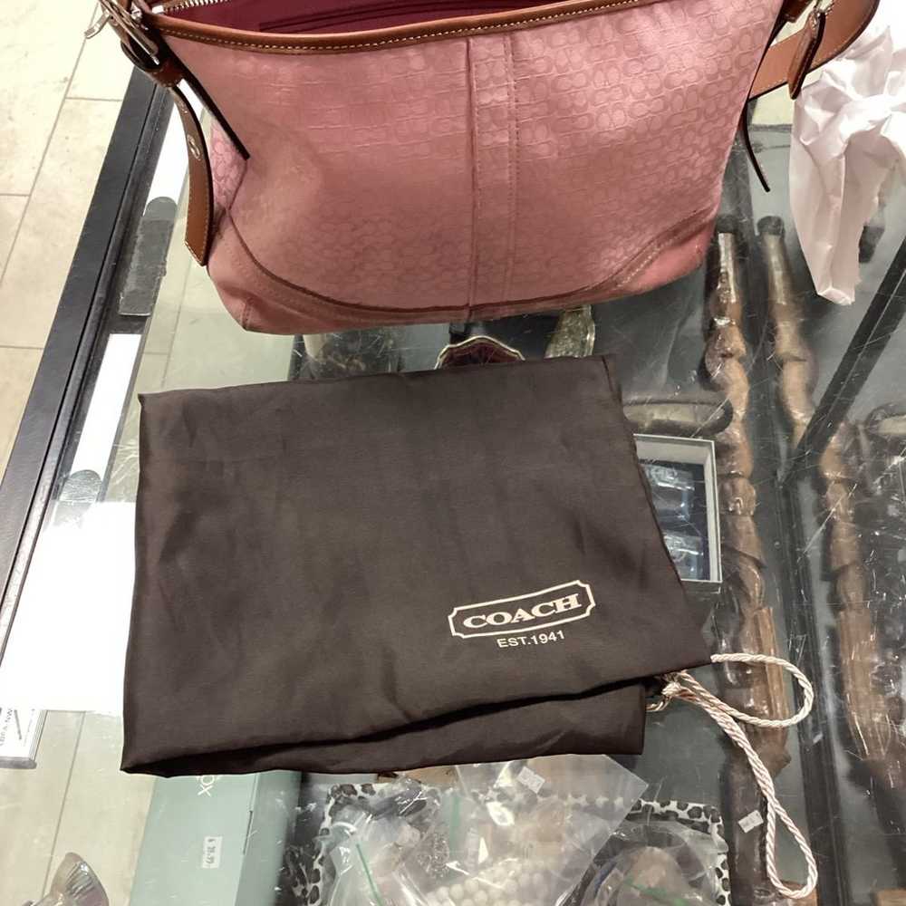 Pink y2k Coach signature shoulder bag - image 8