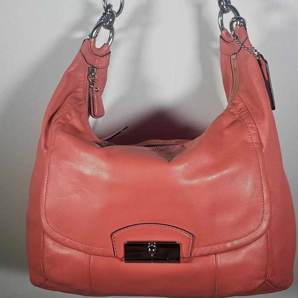 Coach Kristin Pink - Rose / Coral Leather Hobo Sh… - image 2