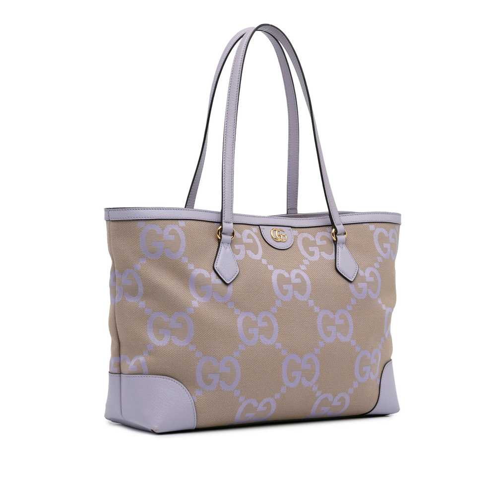 Beige and Lilac Gucci Medium Jumbo GG Ophidia Tote - image 2