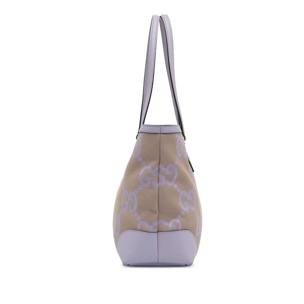 Beige and Lilac Gucci Medium Jumbo GG Ophidia Tote - image 3