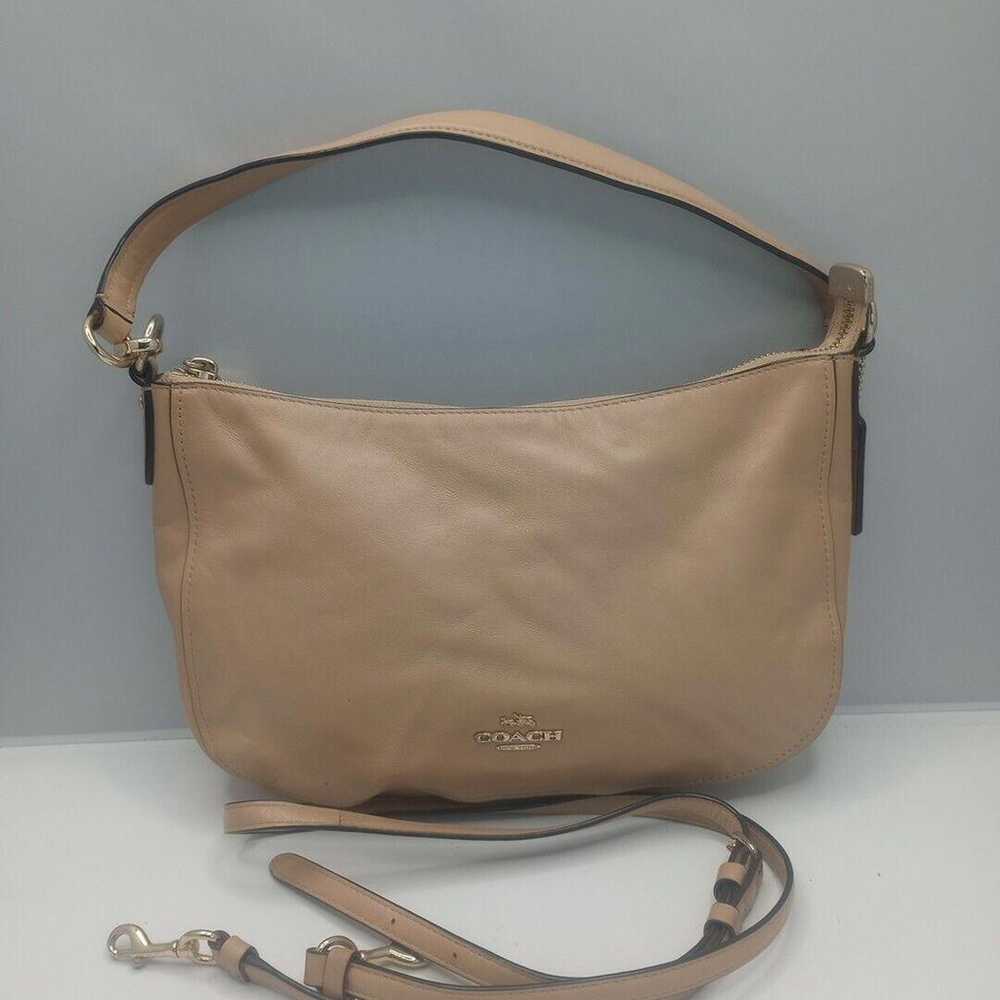 Authentic Coach Women's Beige 2 way Crossbody Lea… - image 1