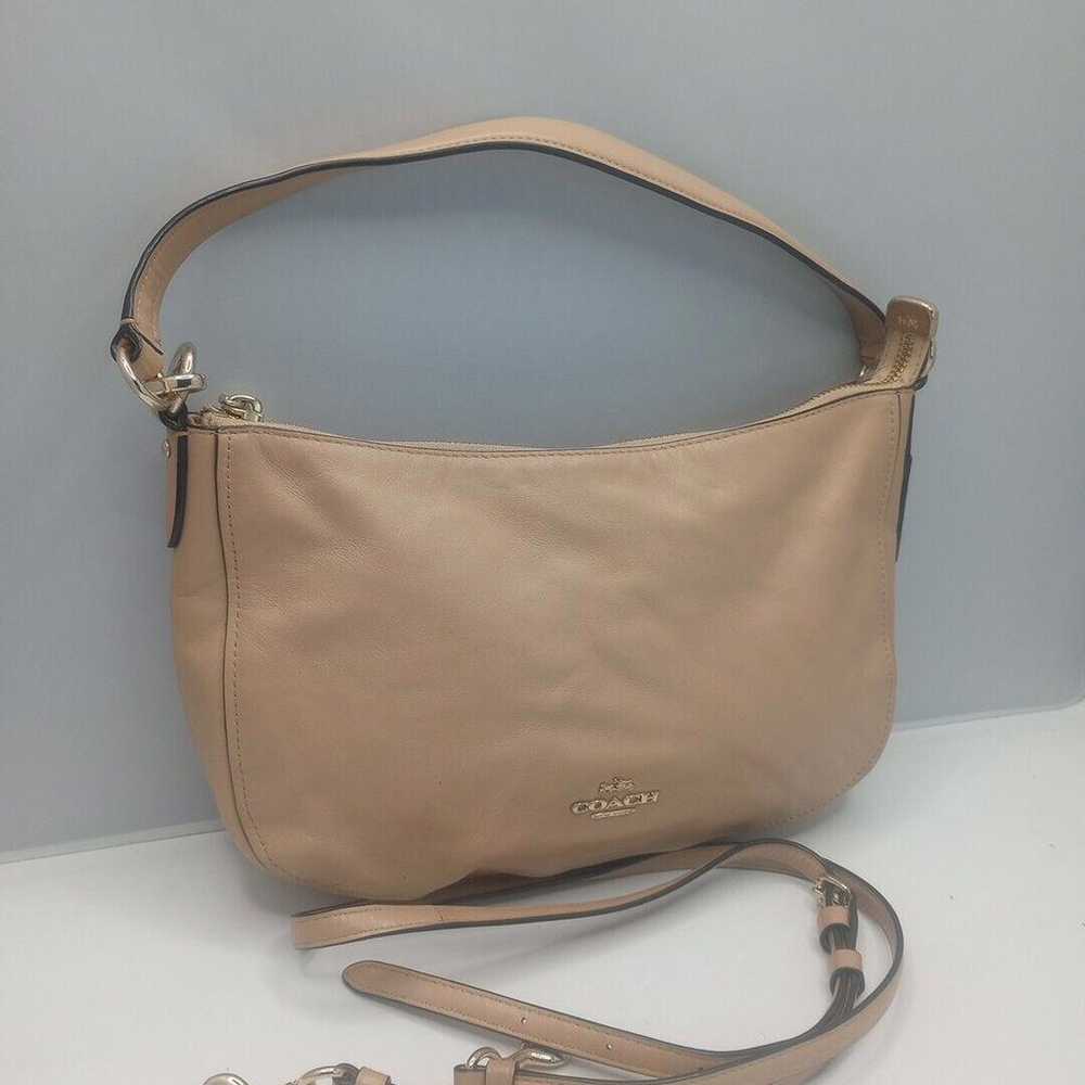 Authentic Coach Women's Beige 2 way Crossbody Lea… - image 2