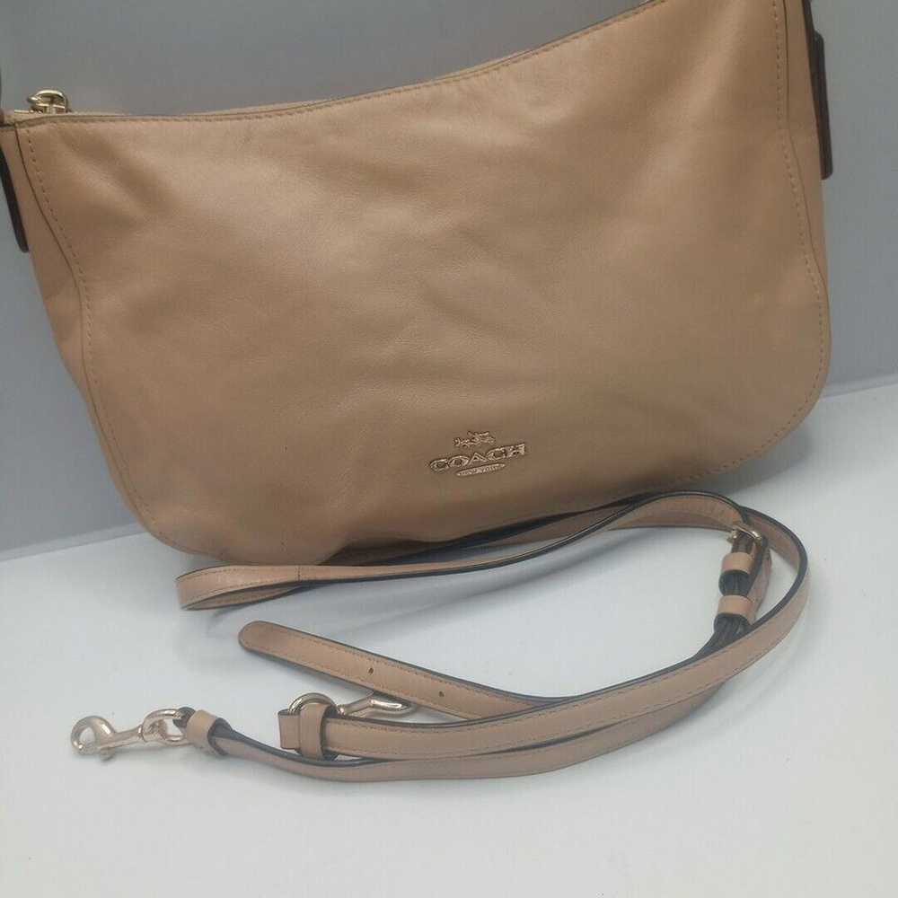 Authentic Coach Women's Beige 2 way Crossbody Lea… - image 4