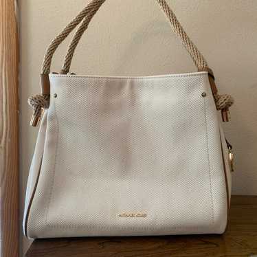 NWOT Michael Kors Natural Isla Leather/Canvas