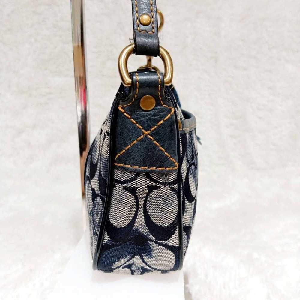 Coach pouch denim signature charm navy pouch. - image 5