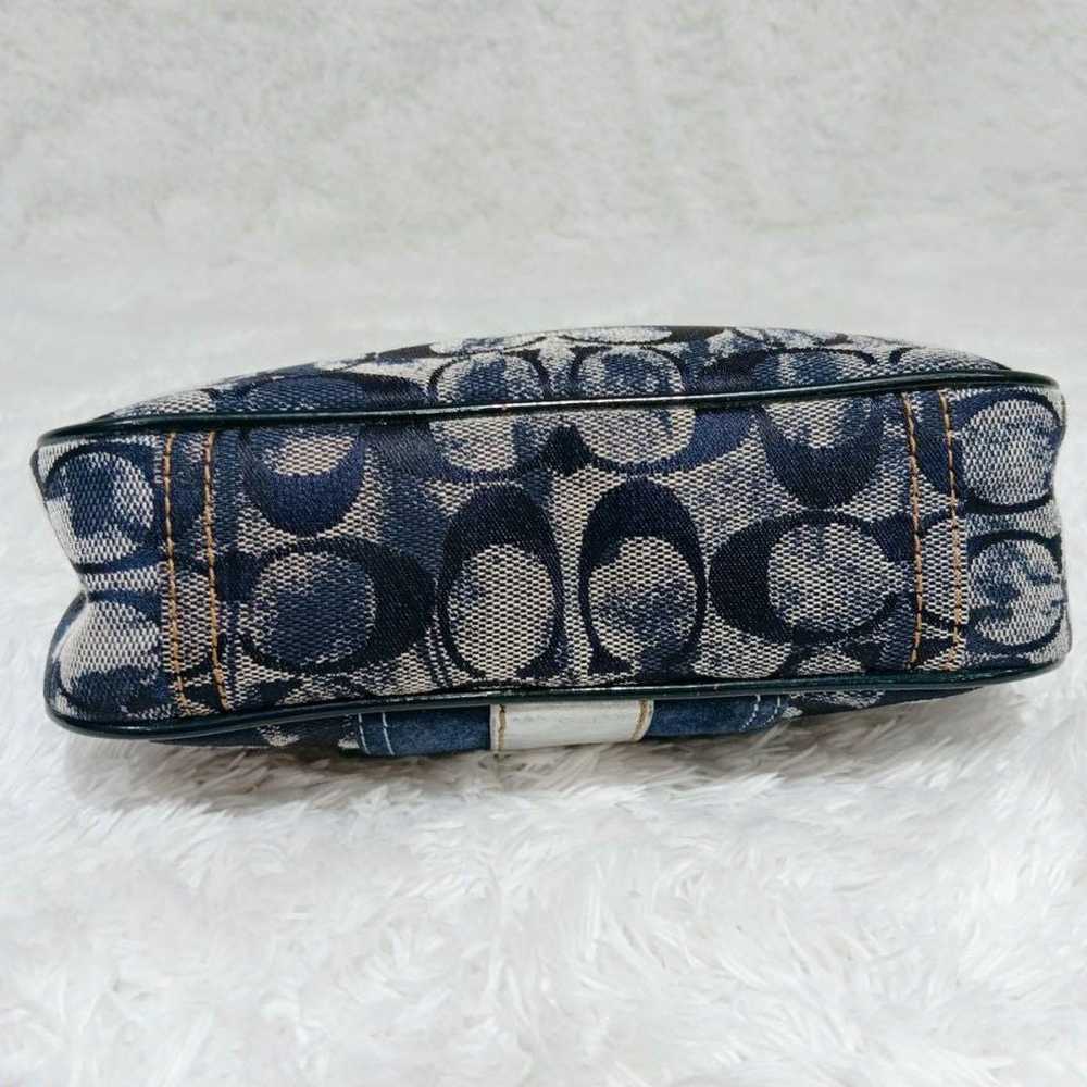 Coach pouch denim signature charm navy pouch. - image 6