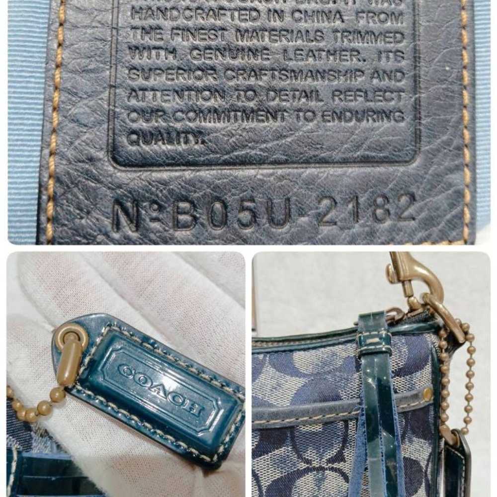 Coach pouch denim signature charm navy pouch. - image 9