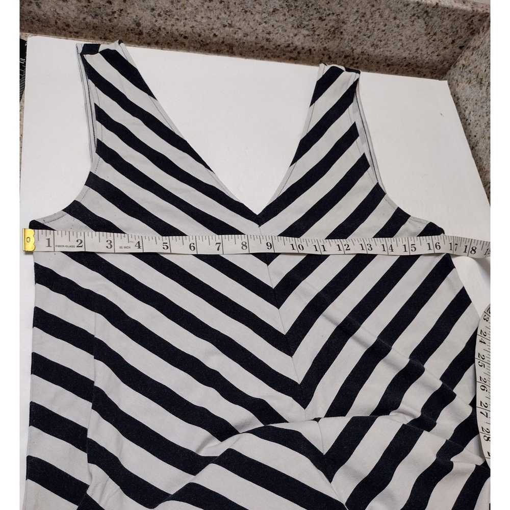 Loft LOFT Black & White Striped V-Neck Sleeveless… - image 4