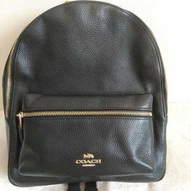 Coach backpack, genuine leather, black - image 1