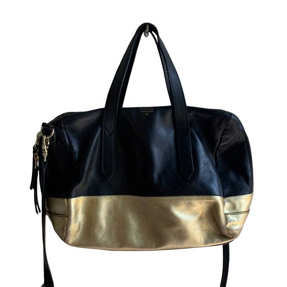 Fossil Leather Sydney Satchel in Gold Dip - image 2