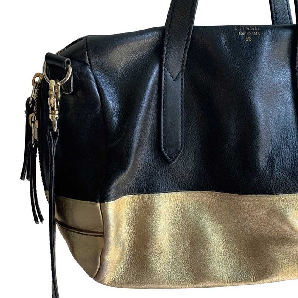 Fossil Leather Sydney Satchel in Gold Dip - image 4