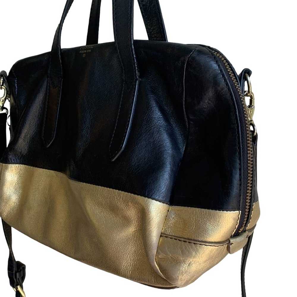 Fossil Leather Sydney Satchel in Gold Dip - image 6