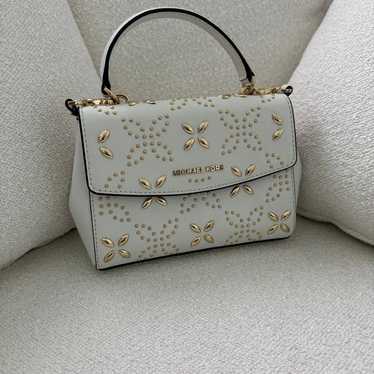 Michael Kors white & gold small crossbody