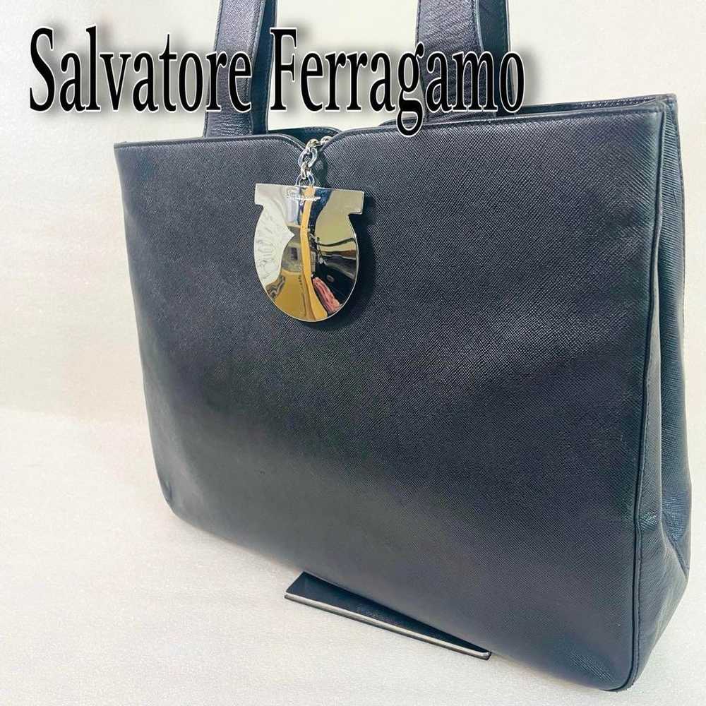 Salvatore Ferragamo Tote Bag Gancini Black Leathe… - image 1