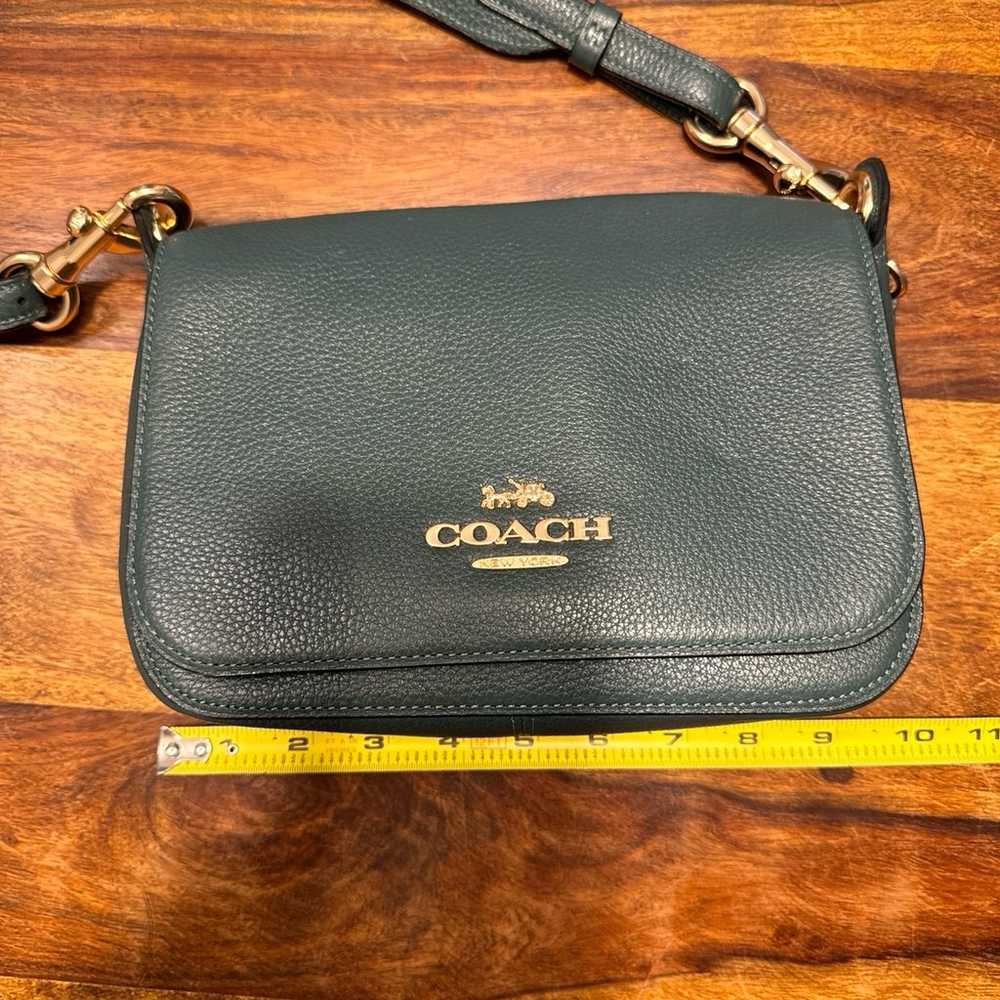 Coach dark green shoulder bag, like new, emerald,… - image 8