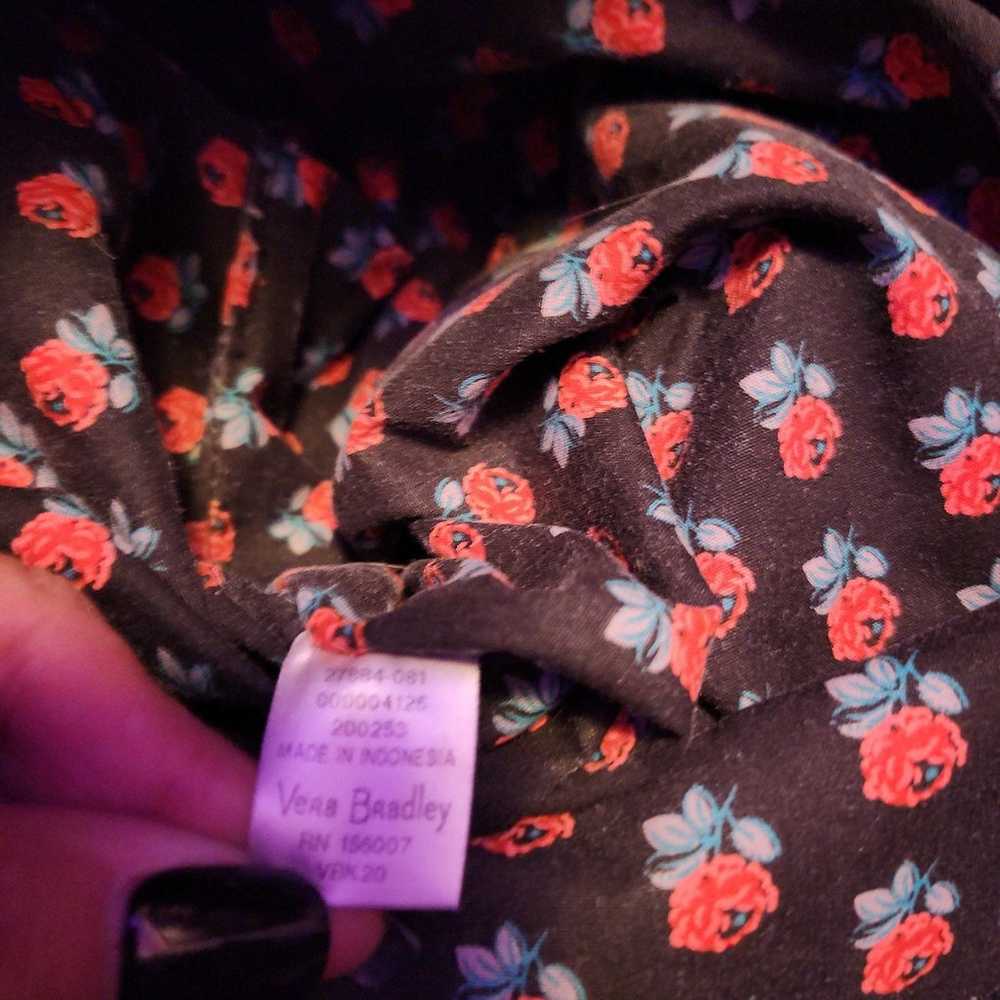 Large Black Vera Bradley bag with red roses inter… - image 6