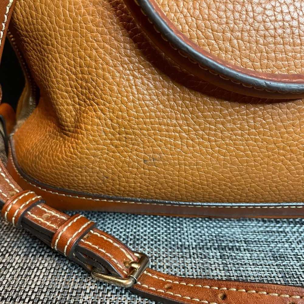 Dooney & Bourke Pebble Leather Zip Satchel Carame… - image 2