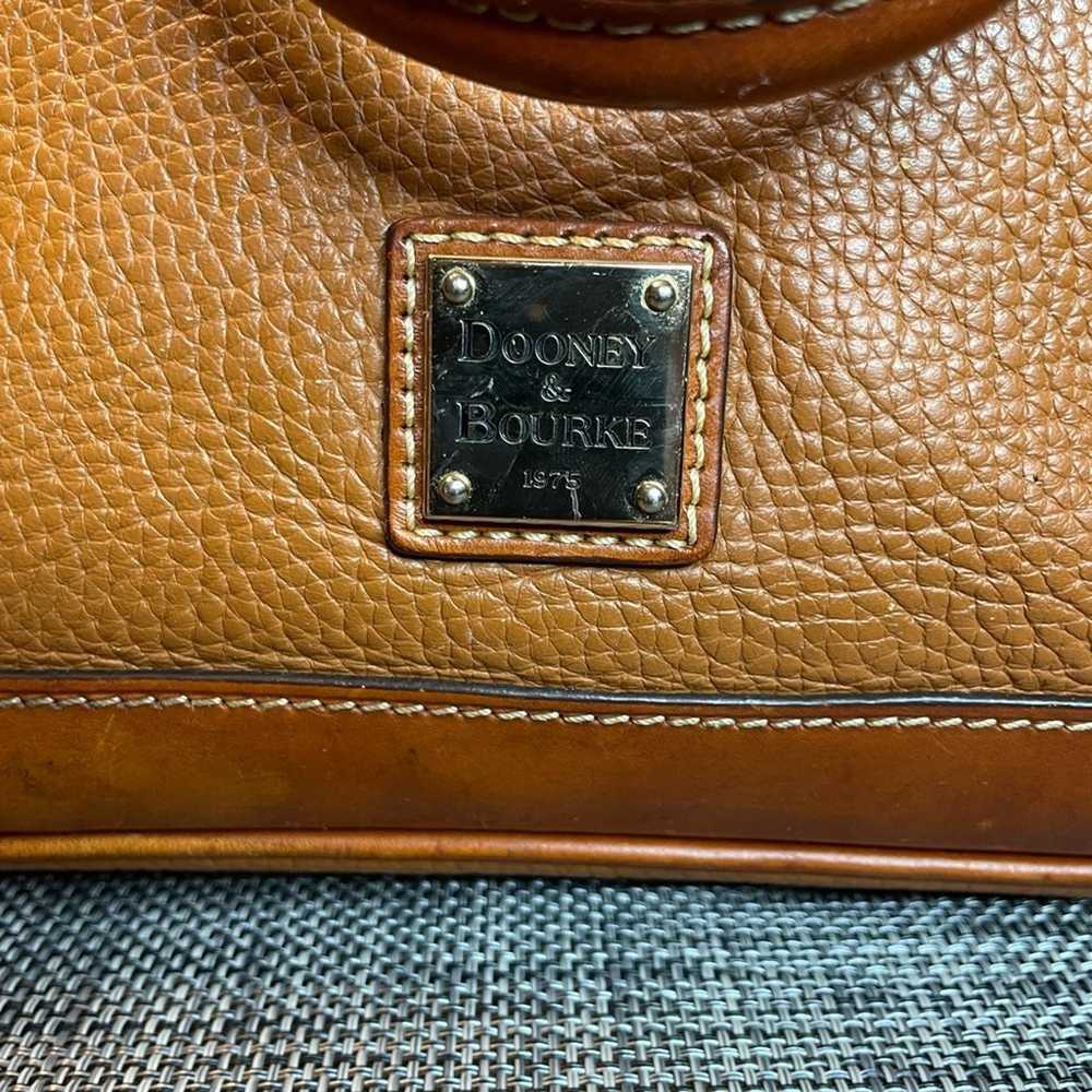 Dooney & Bourke Pebble Leather Zip Satchel Carame… - image 3