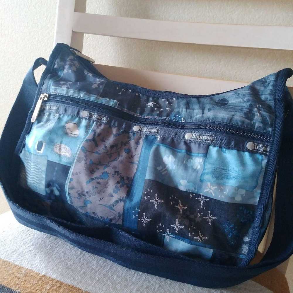 LeSportsac Denim Quilt Shoulder Bag in excellent … - image 3