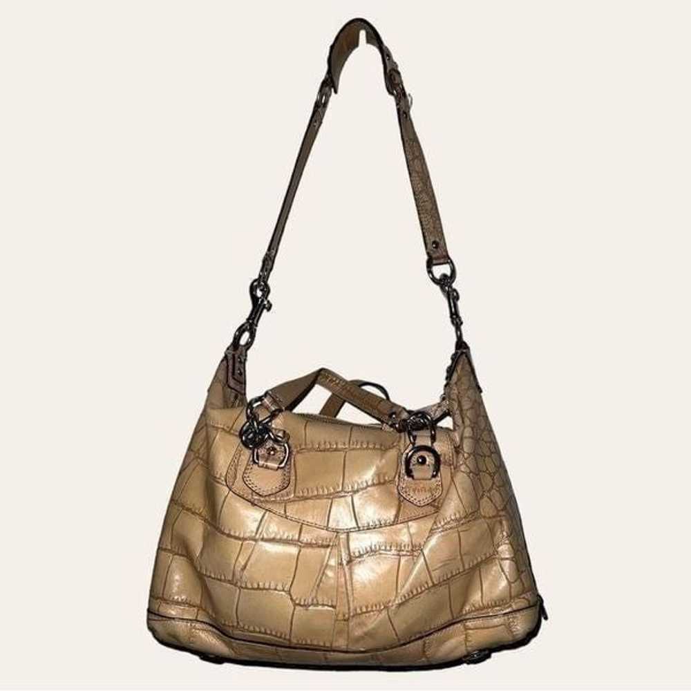 Coach Ashley camel beige in color leather croc em… - image 5