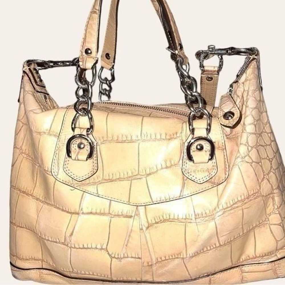 Coach Ashley camel beige in color leather croc em… - image 8