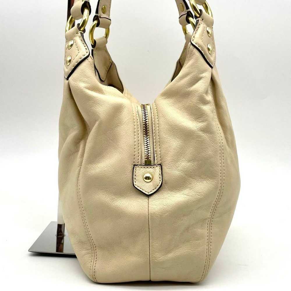 COACH Leather Ashley One-Shoulder Bag Beige Hobo - image 3