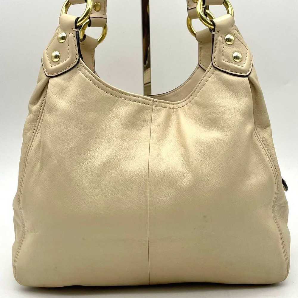 COACH Leather Ashley One-Shoulder Bag Beige Hobo - image 5