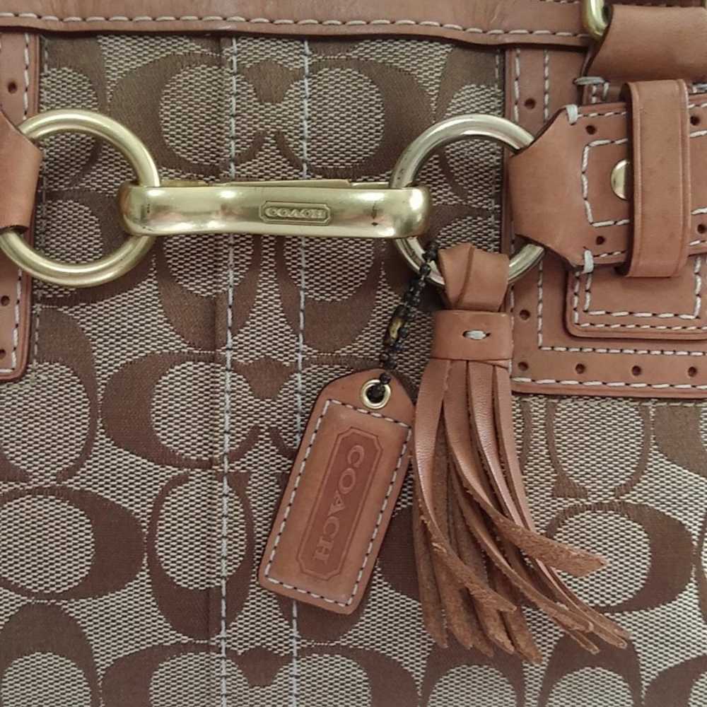 Coach Hampton Signature Khaki Tassel Belt Satchel… - image 6