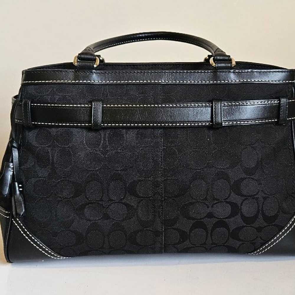 Like New!Coach Signature Jacquard/Black Leather S… - image 7