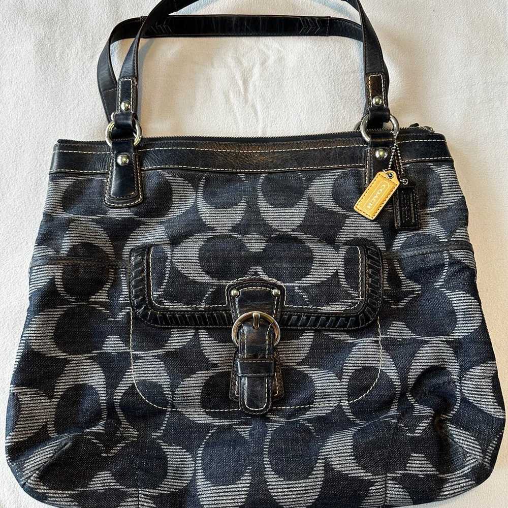 Coach denim bag - image 1