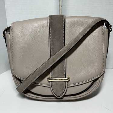 Kate Spade Marsi Hunts Place Taupe Leather Saddle hotsell Bag