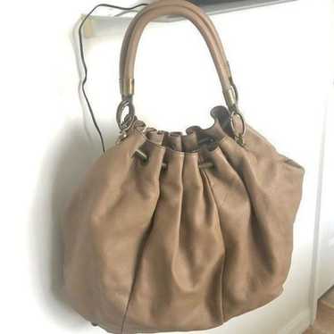 Abro tan large leather shoulder bag