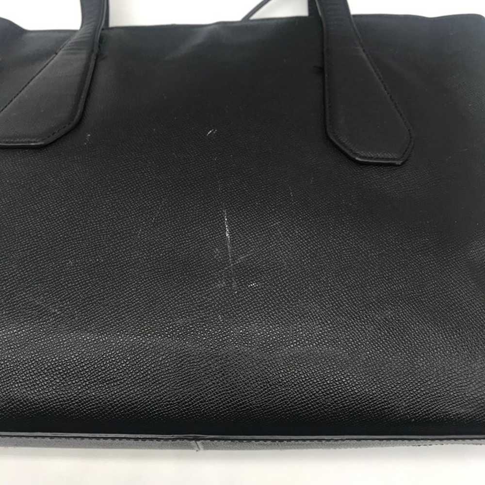 Henri Bendel Black Leather Side Zipper Tote Bag - image 11