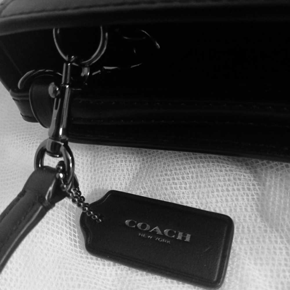 Coach Swagger Black Leather Wristlet Crossbody Wi… - image 6