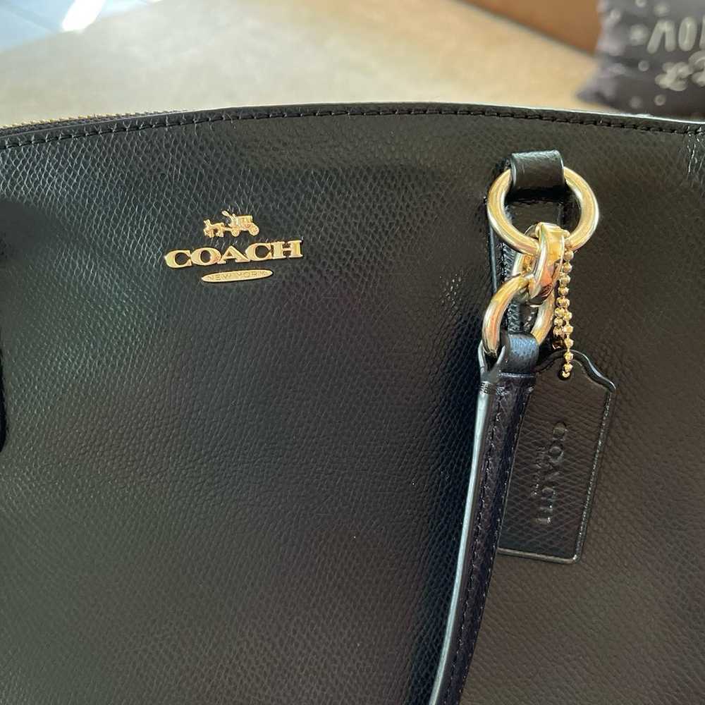 Coach Black Leather Triple Entry Purse with Remov… - image 12