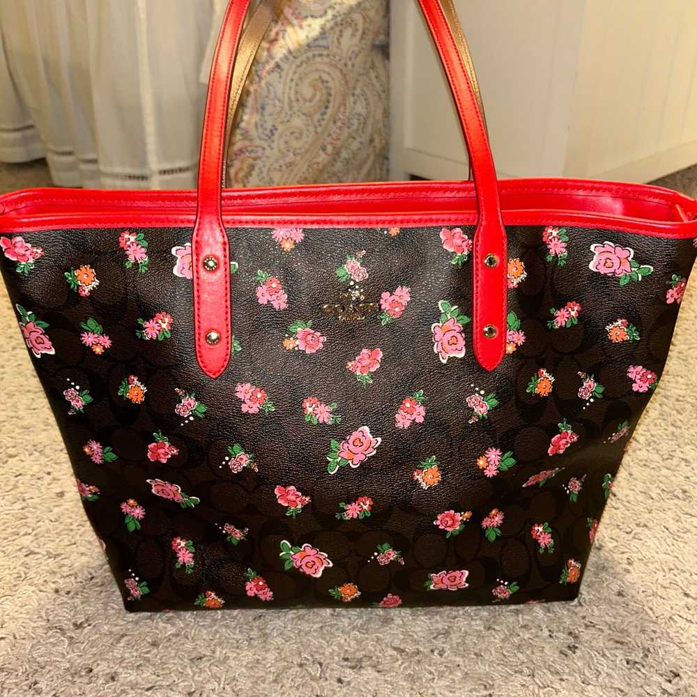 Coach Floral Tote Purse - image 3