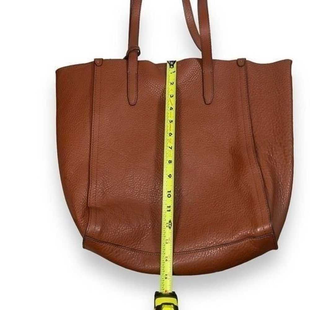 J. Crew Large Brown Leather Tote Shoulder Bag - image 3