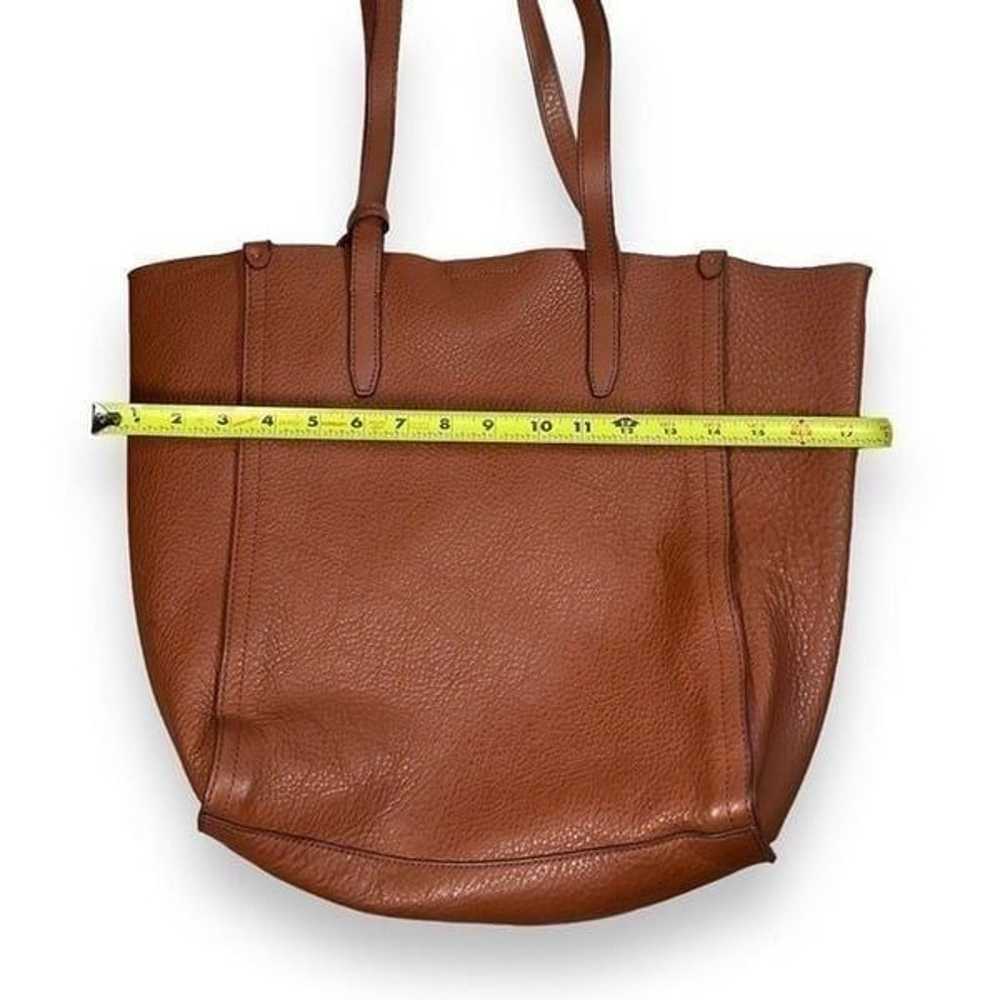 J. Crew Large Brown Leather Tote Shoulder Bag - image 4