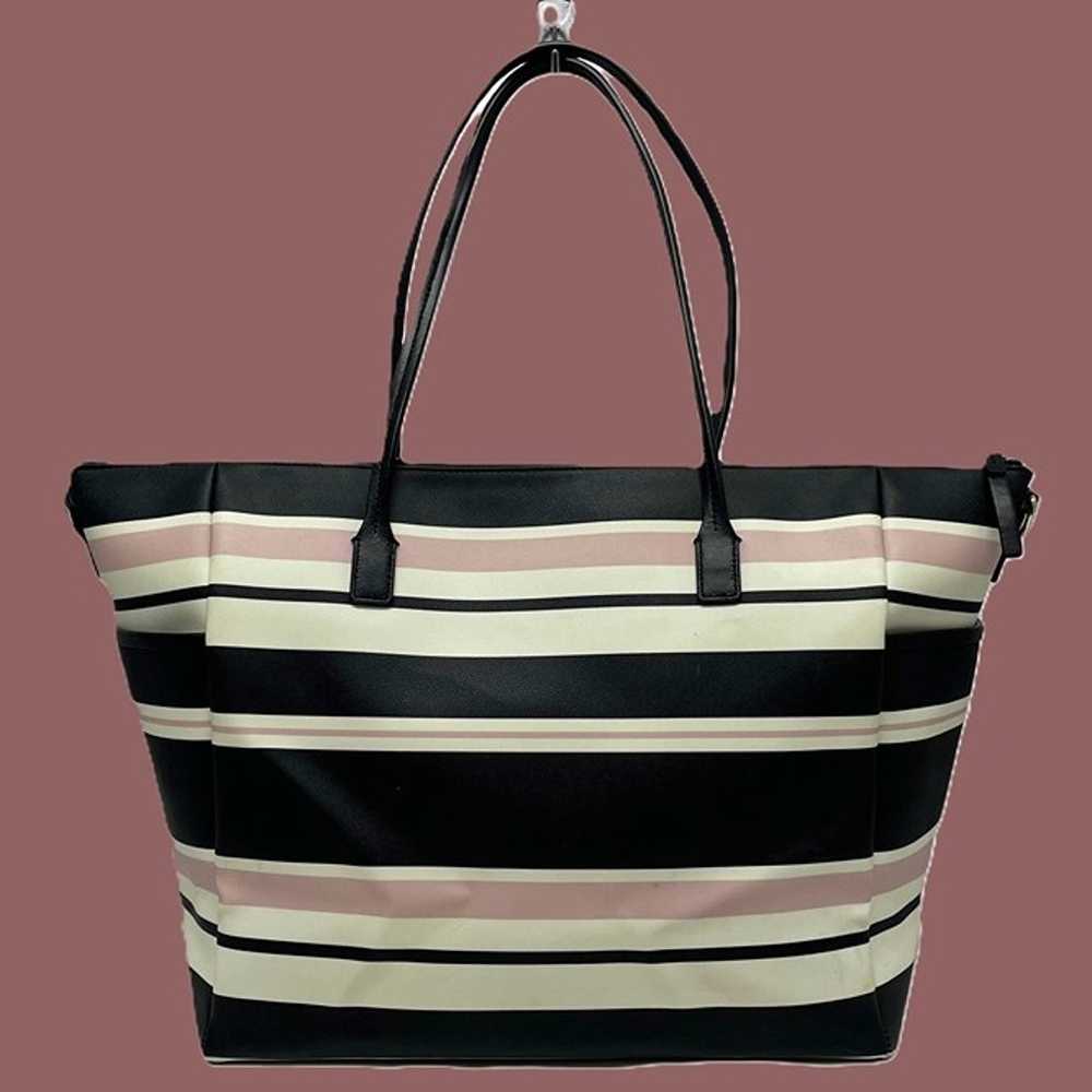 KATE SPADE Tote Bag Carryall Pink Black Stripes X… - image 2