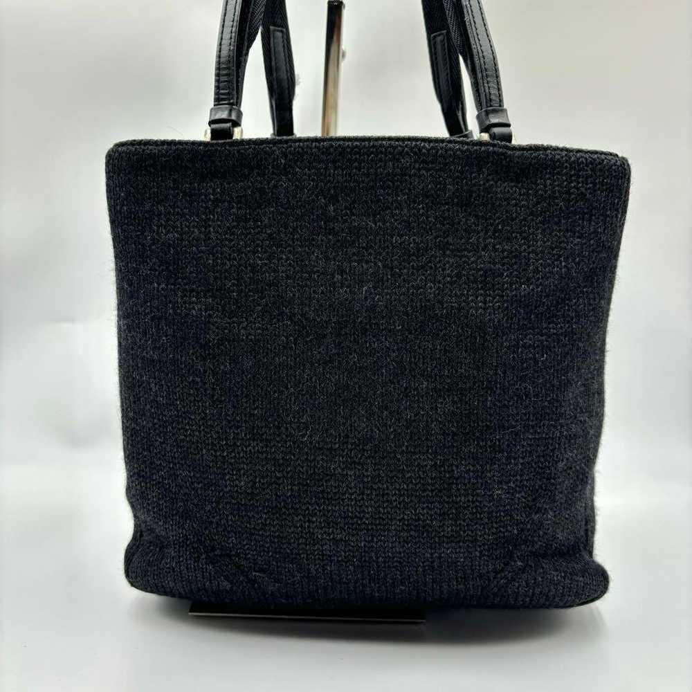 RARE PRADA Knitted Triangle Logo Tote Bag Nylon - image 1