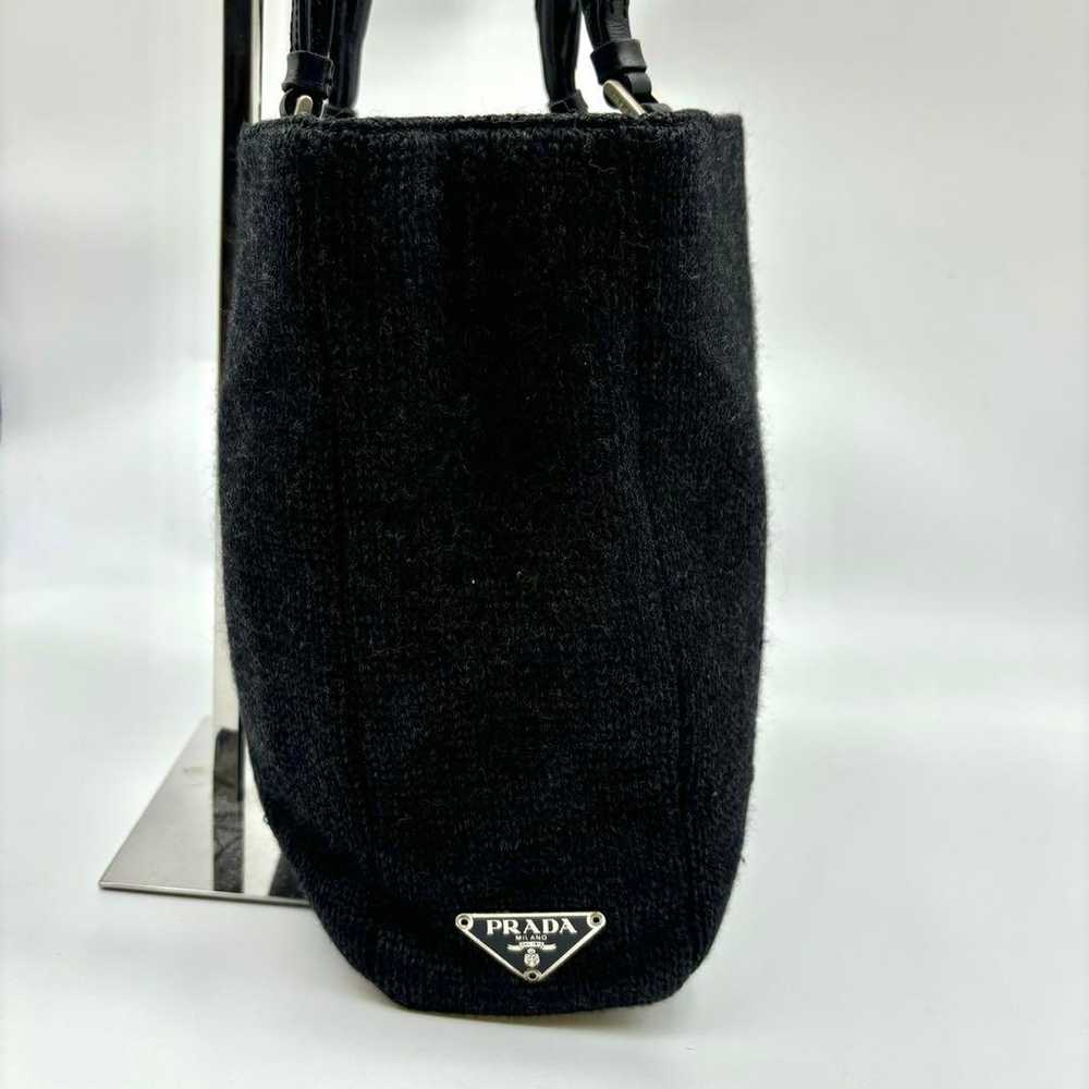 RARE PRADA Knitted Triangle Logo Tote Bag Nylon - image 4