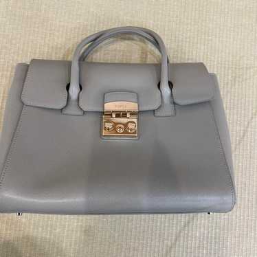 Furla gray leather handbag