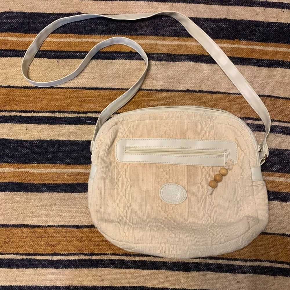 Vintage White Crossbody Purse Knit Geometric Mitz… - image 1