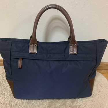 PORTER Handbag Navy Leather Tote Bag Business Leat