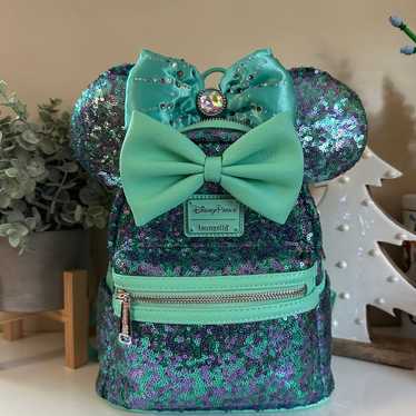 Disney Parks Teal Purple Blue sequin Loungefly and