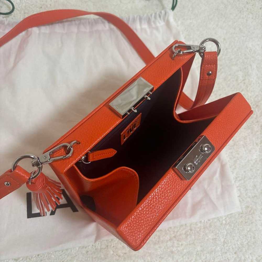 LACOSTE L!VE Leather Shoulder Bag Orange - image 11