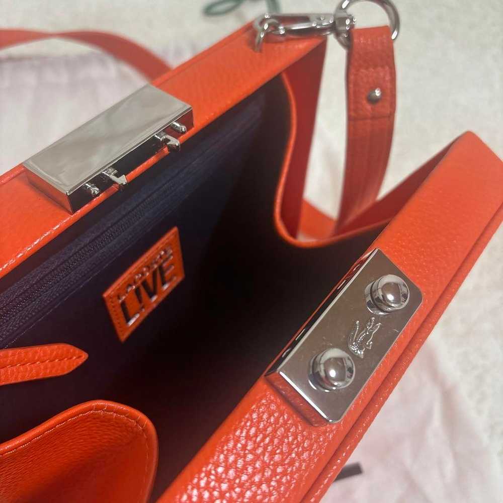 LACOSTE L!VE Leather Shoulder Bag Orange - image 12