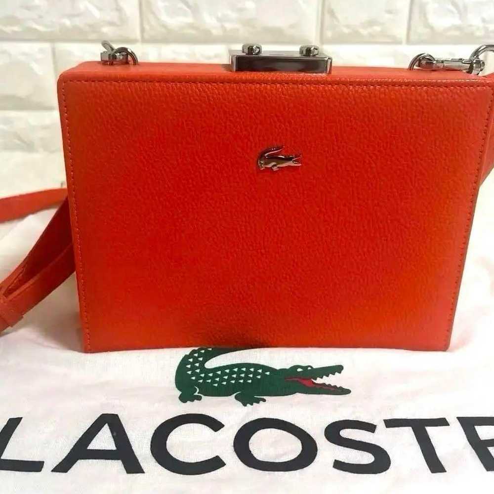 LACOSTE L!VE Leather Shoulder Bag Orange - image 1